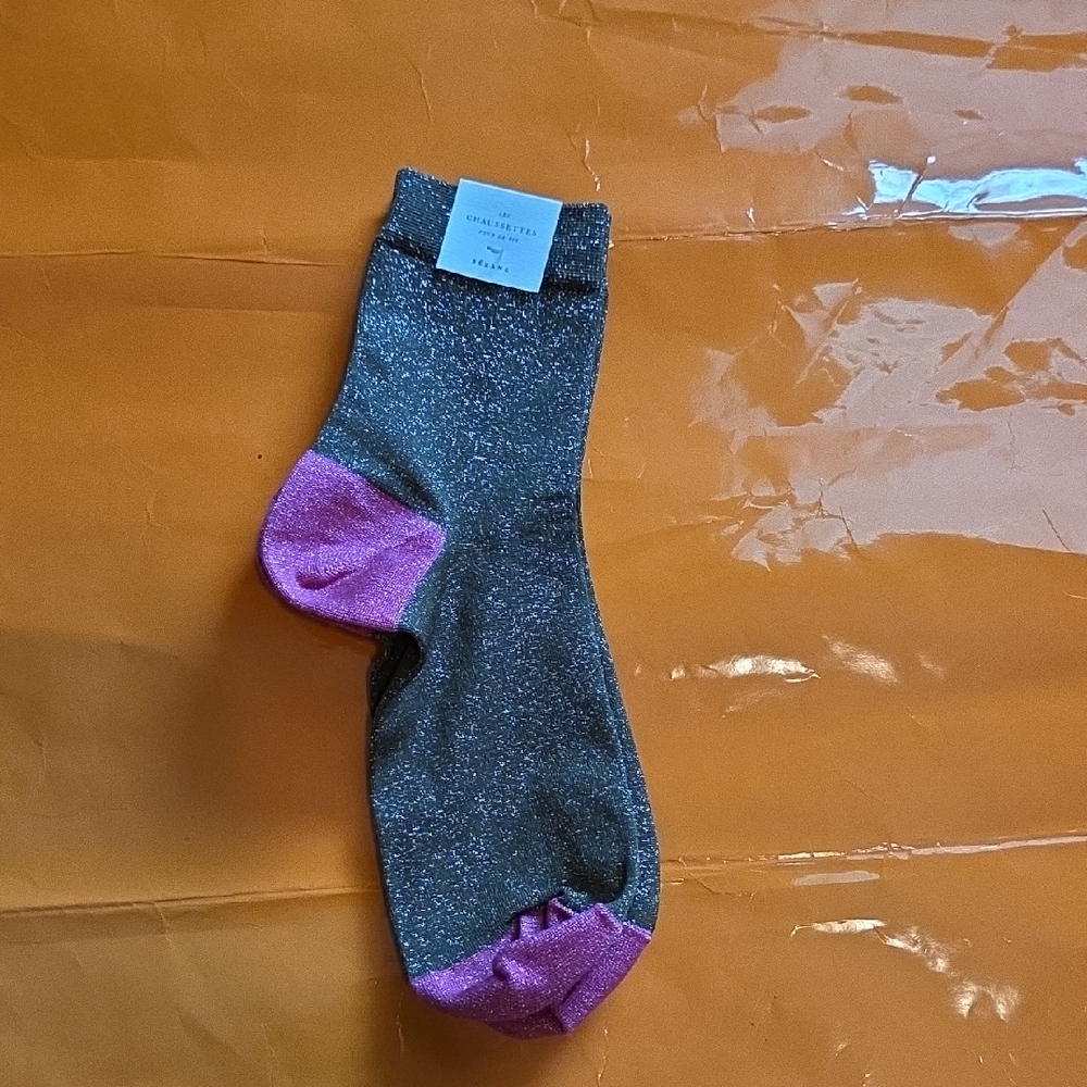 Nwt! Sezane Bicolor Lurex Socks